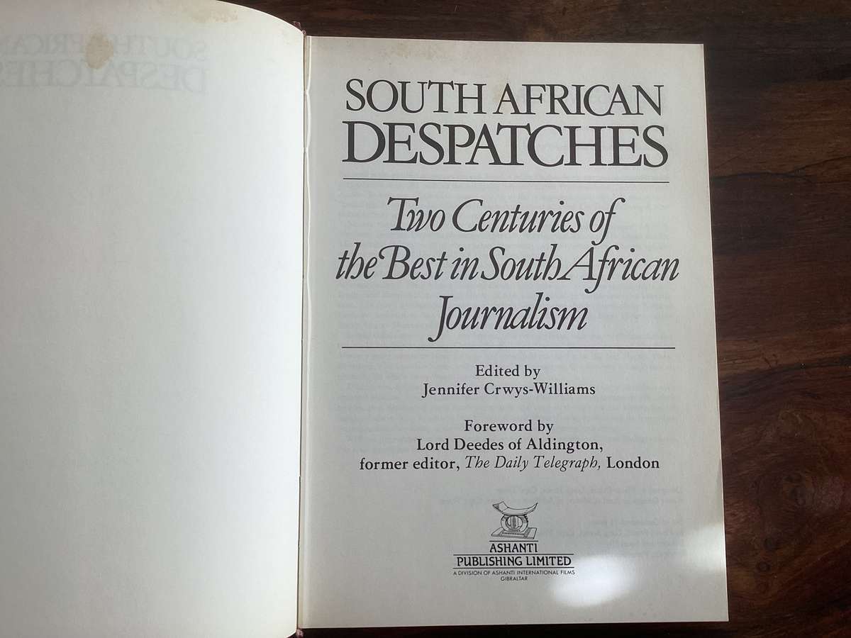 South African Despatches. Hardcover, a fascinating insight.