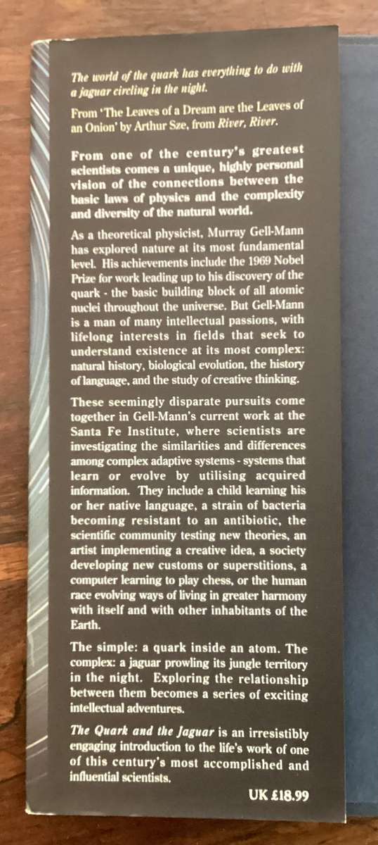 THE QUARK and the JAGUAR., by Nobel Prize Physics Winner, Murray Gell-Mann. Hardcover Excl. Cond.