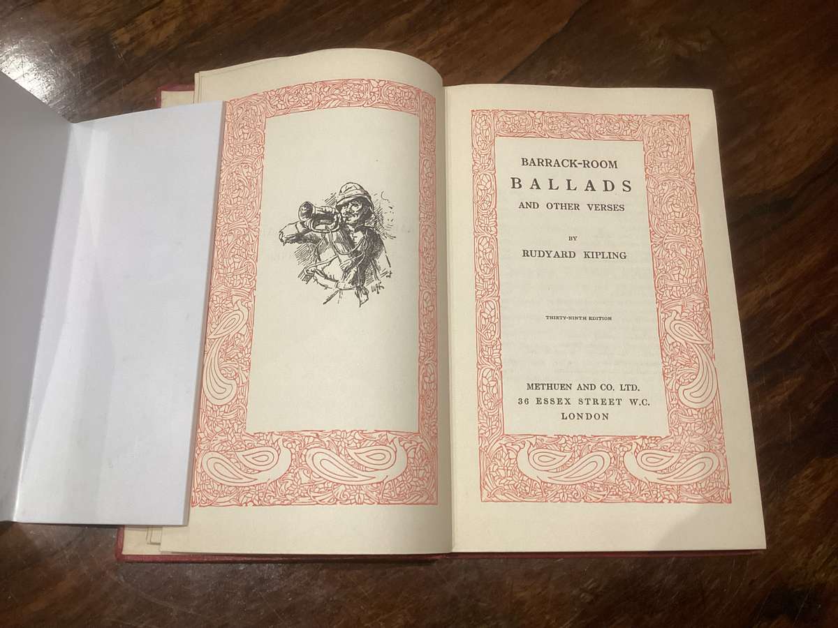 Barrack Room Ballards, by Rudyard Kipling. 1914 Edition, beautifully preserved and presented.