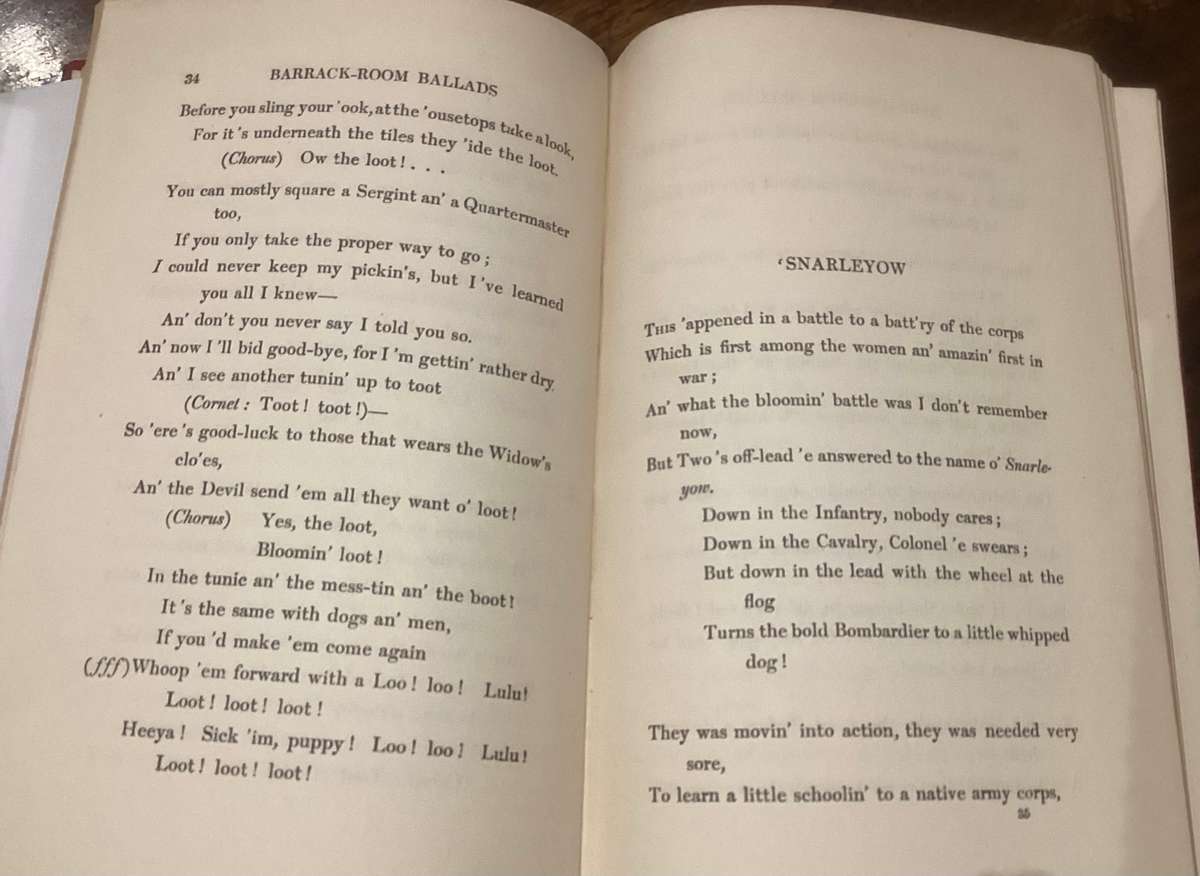 Barrack Room Ballards, by Rudyard Kipling. 1914 Edition, beautifully preserved and presented.