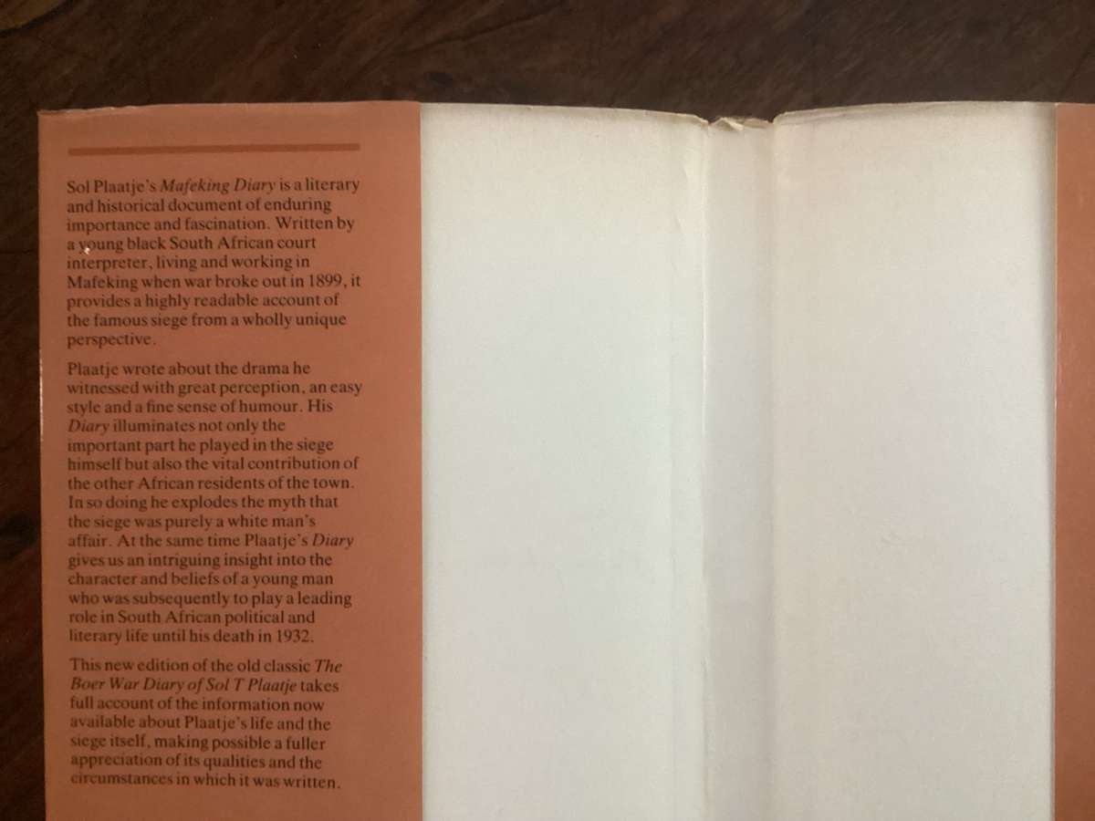 Mafeking Diary. A Black Mans View of a White Mans War, by Sol Plaatje. Hardcover, VGood condition.