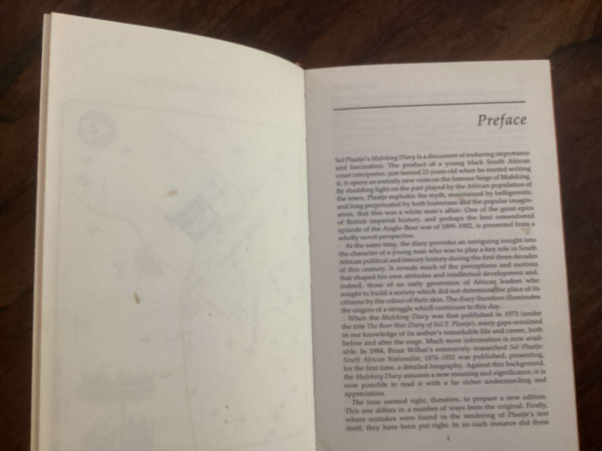 Mafeking Diary. A Black Mans View of a White Mans War, by Sol Plaatje. Hardcover, VGood condition.