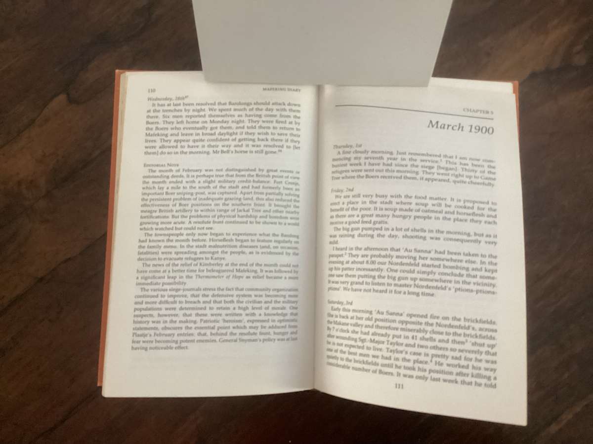 Mafeking Diary. A Black Mans View of a White Mans War, by Sol Plaatje. Hardcover, VGood condition.