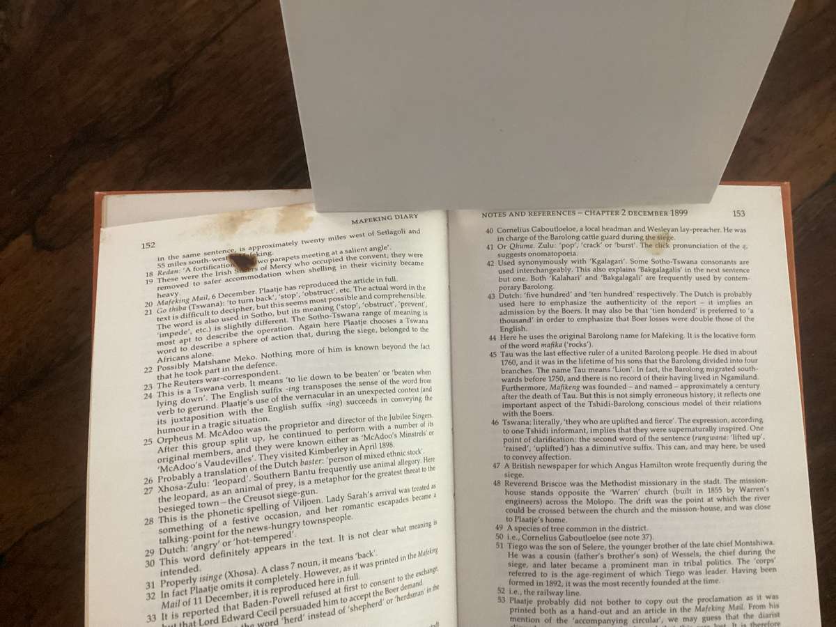 Mafeking Diary. A Black Mans View of a White Mans War, by Sol Plaatje. Hardcover, VGood condition.