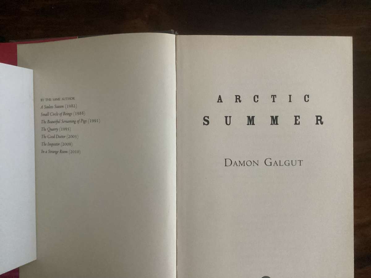 ARCTIC SUMMER by Damon Galgut, hardcover, stated 1st edition, 1st printing 2014. Good condition.