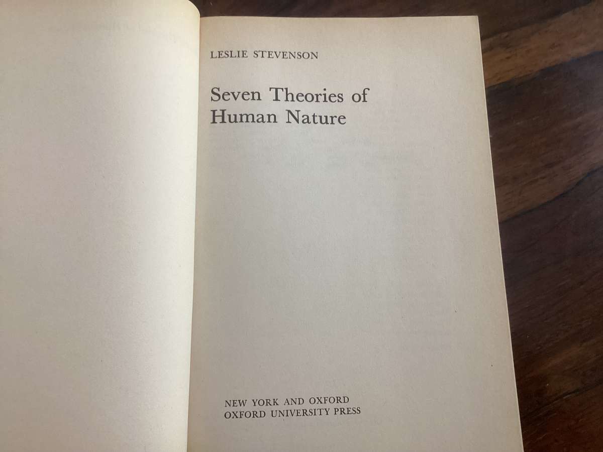 Seven Theories of Human Nature. Paperback in a Good+ condition.