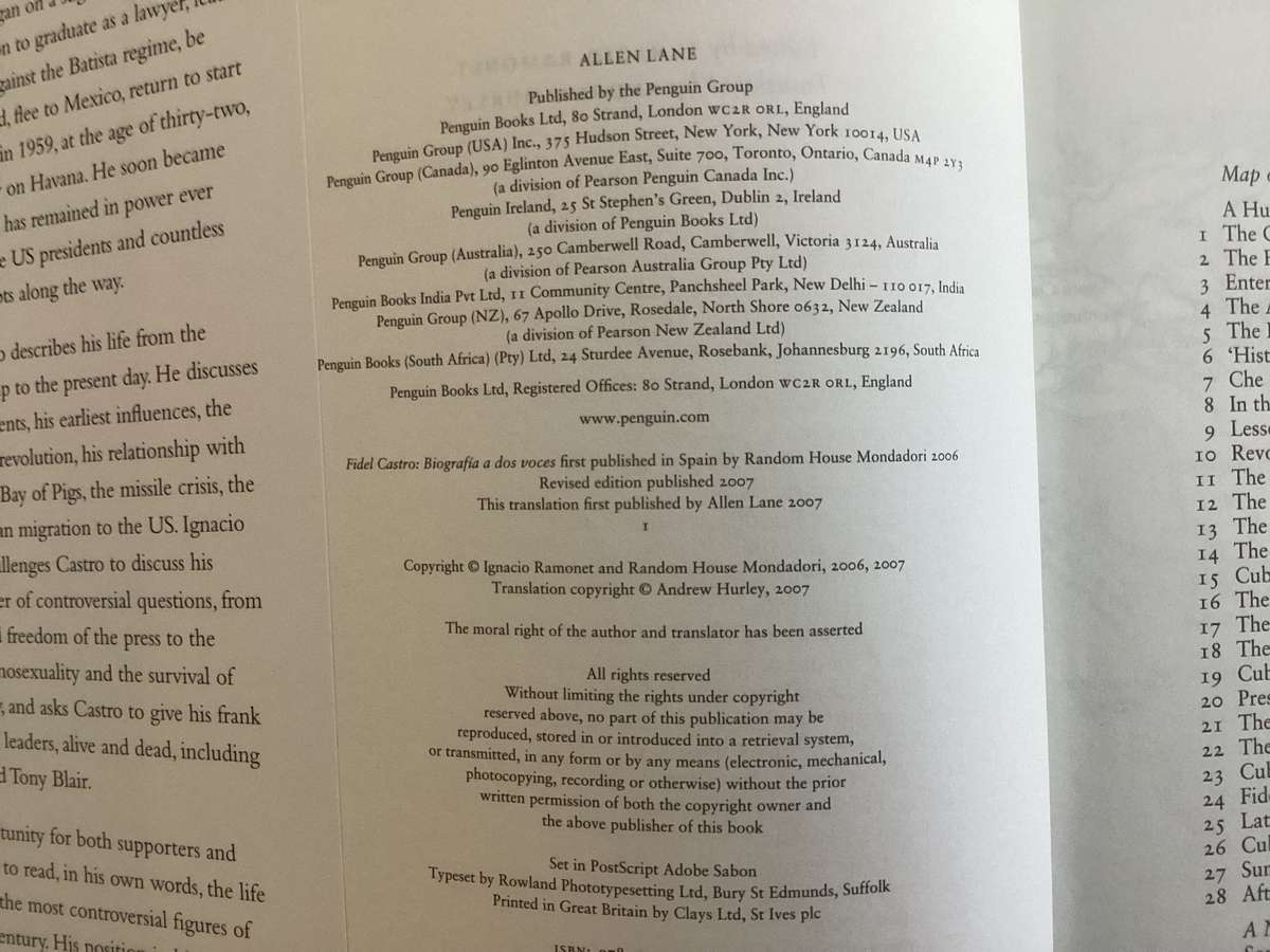 FIDEL CASTRO: My Life. 1st Edition Hardcover, in a Fine condition.