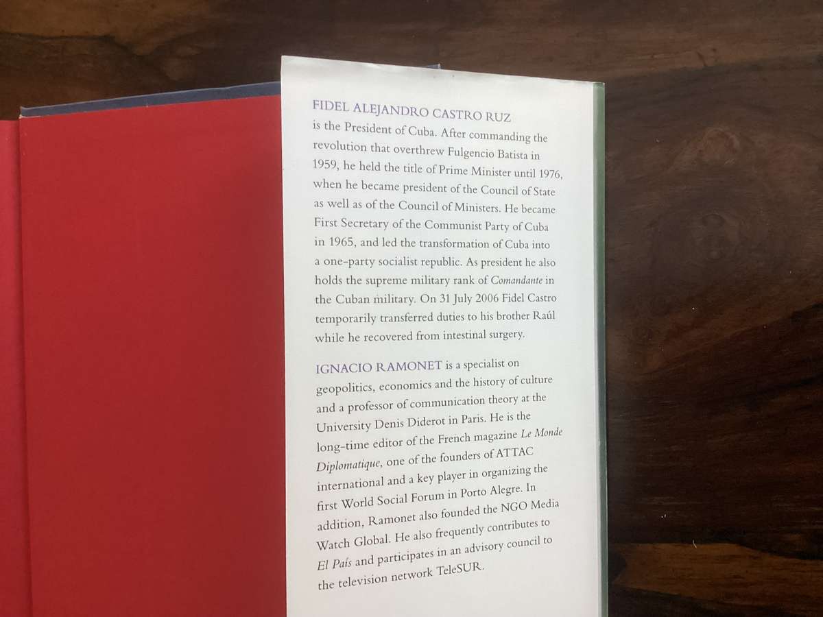 FIDEL CASTRO: My Life. 1st Edition Hardcover, in a Fine condition.