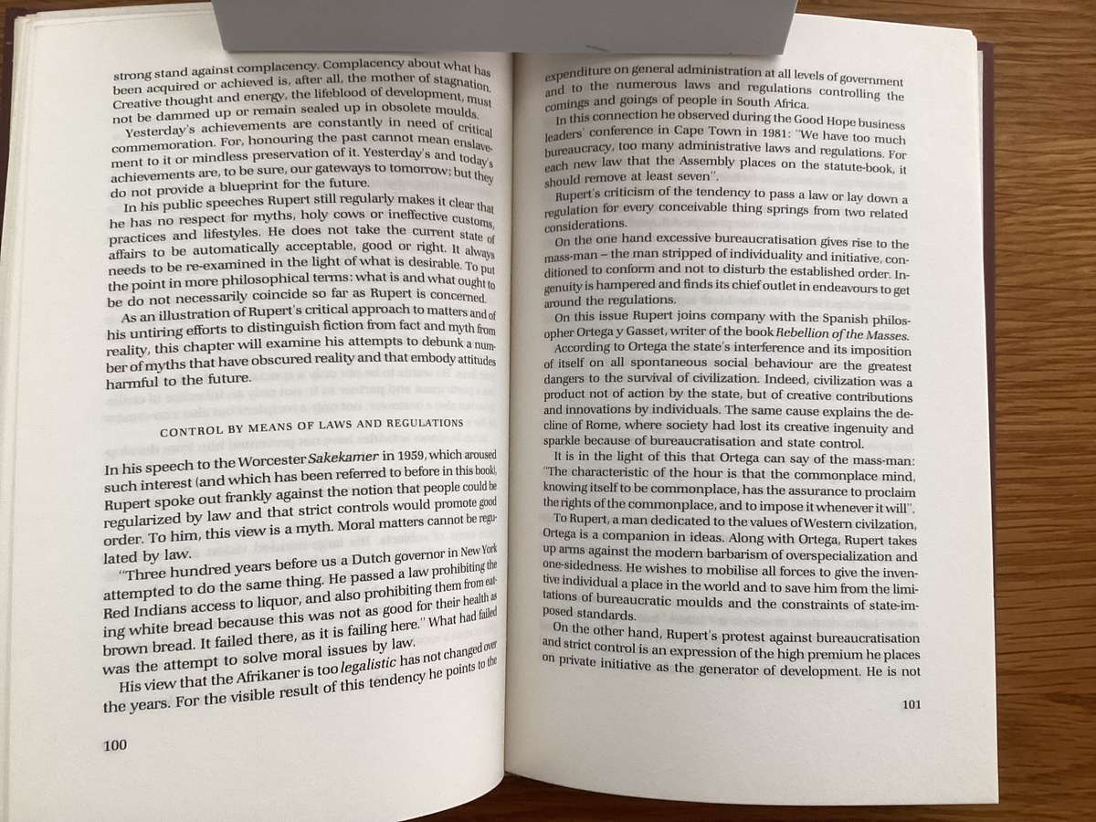 ANTON RUPERT Advocate of Hope. Hardcover in a VGood condition.