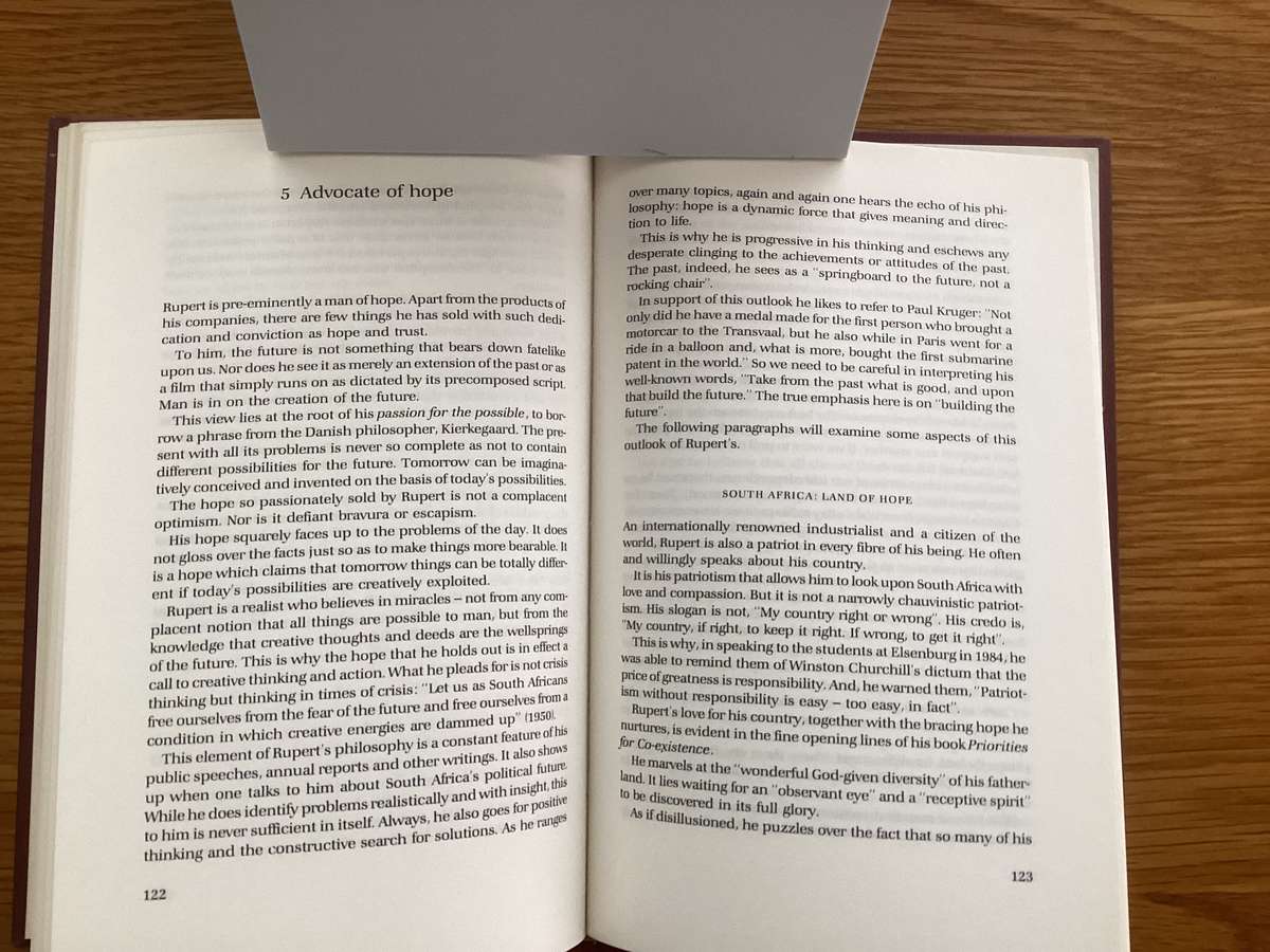 ANTON RUPERT Advocate of Hope. Hardcover in a VGood condition.