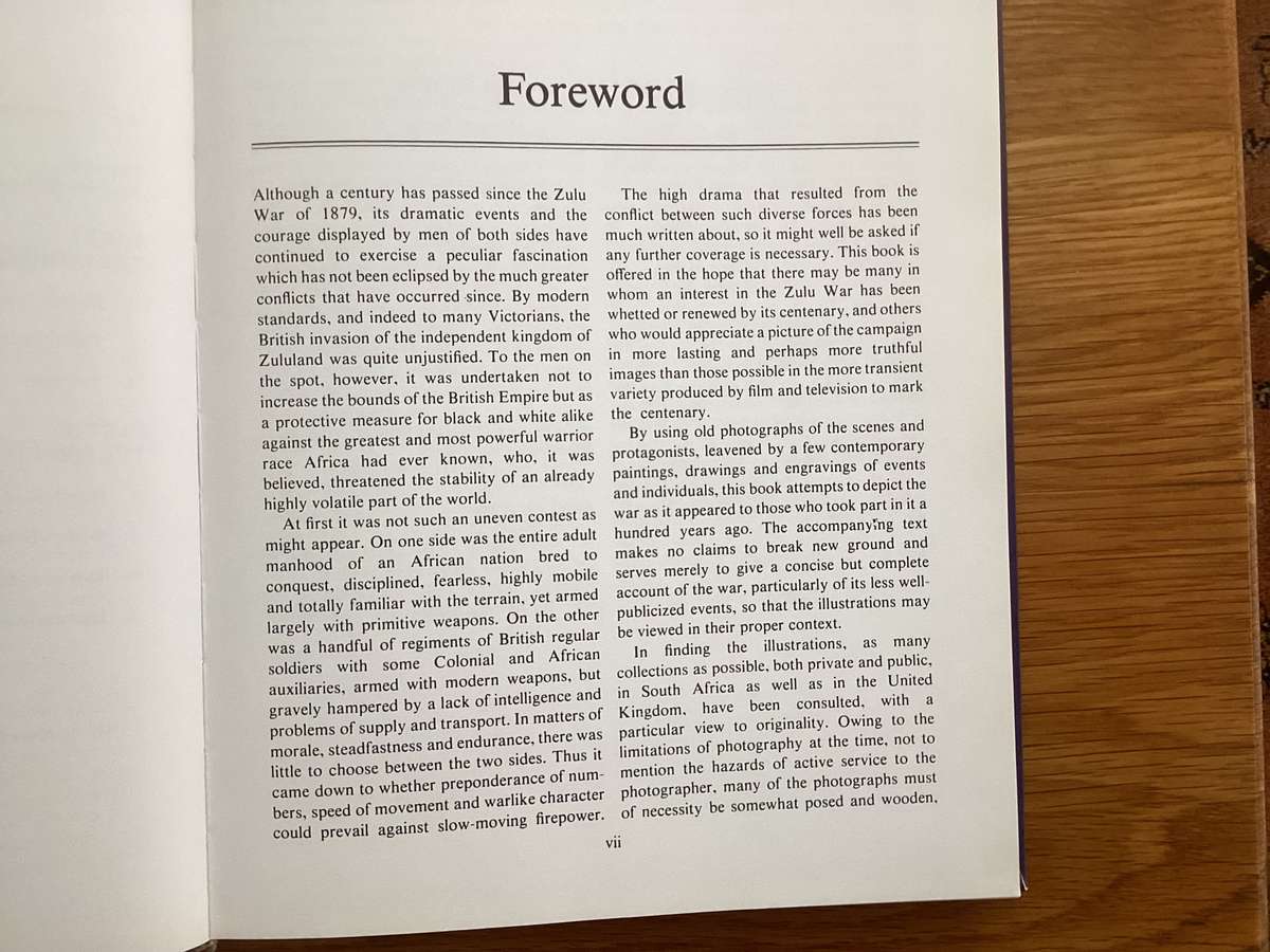 The Zulu War (Isandhlwana to Ulundi). Large stiff-covered paperback, in VG condition.