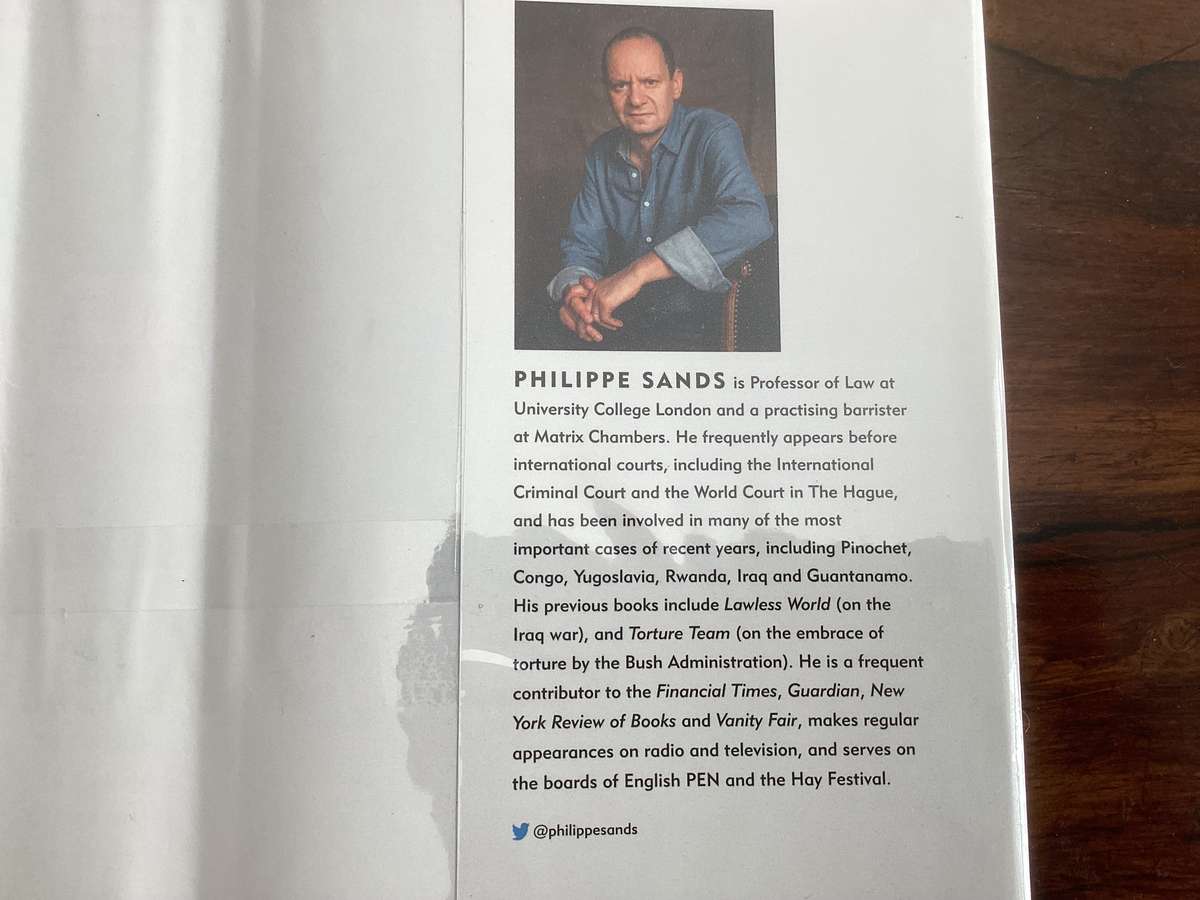 EAST WEST STREET, by Philippe Sands. Hardcover, New Condition.