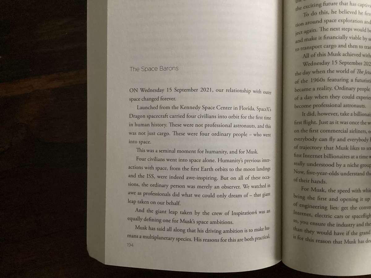 ELON MUSK Risking it all (2022), by Michael Vlismas. Paperback in V Good condition.