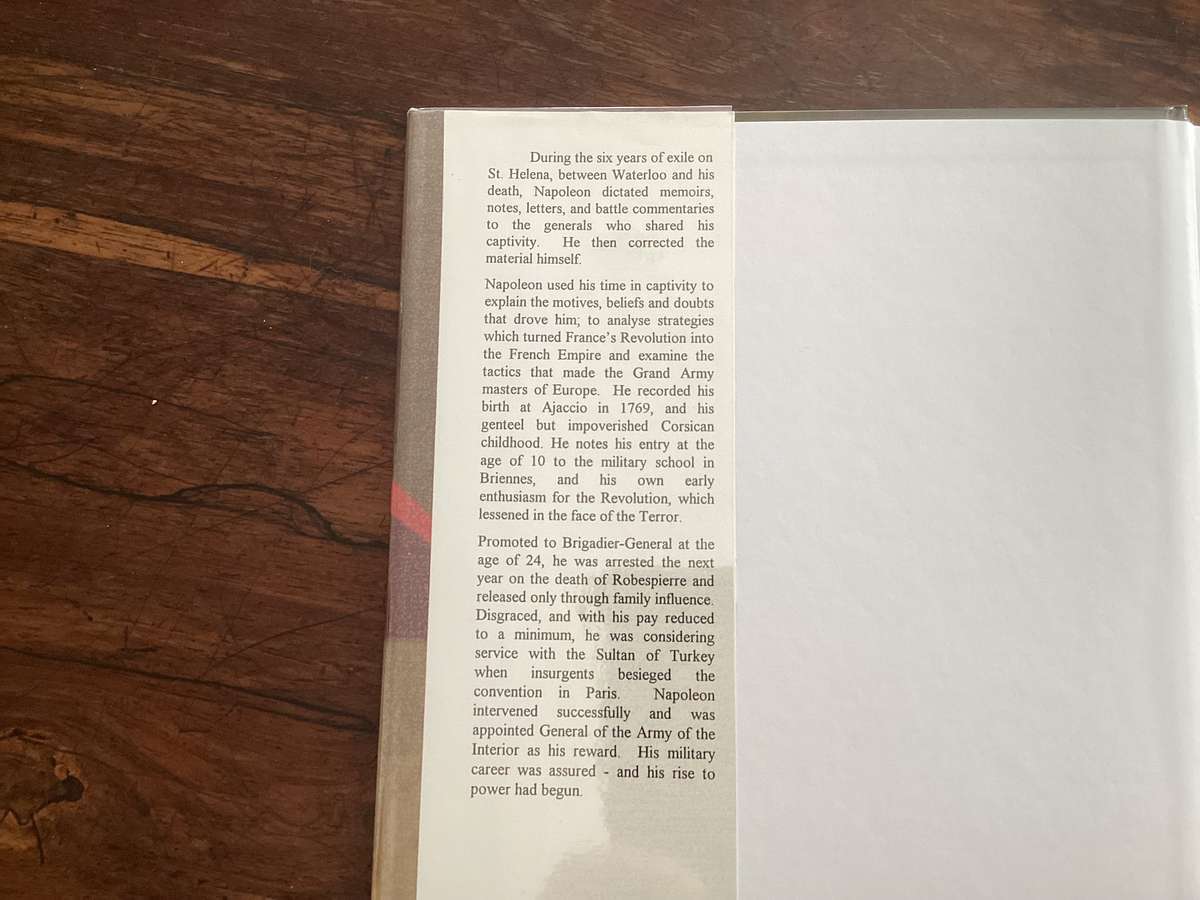 NAPOLEON on Napoleon, an autobiography edited by S de Chair. Hardcover in an excellent condition.