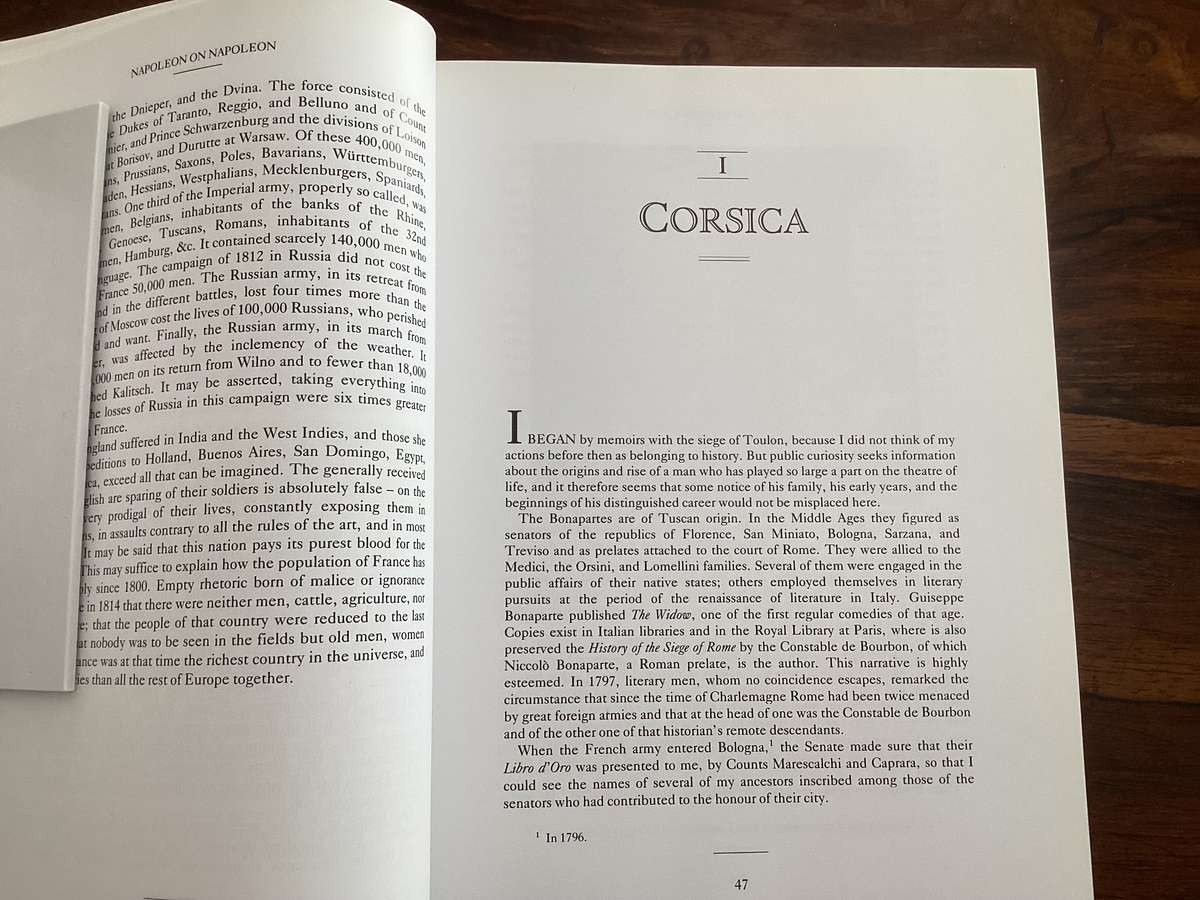 NAPOLEON on Napoleon, an autobiography edited by S de Chair. Hardcover in an excellent condition.