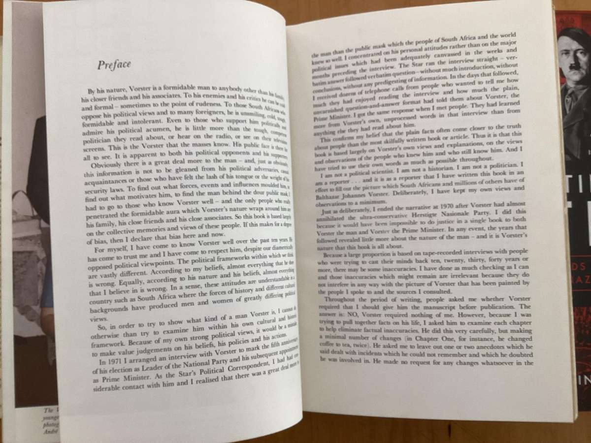 VORSTER - the man. Hardcover, 1977(first edition?), in a Good condition.