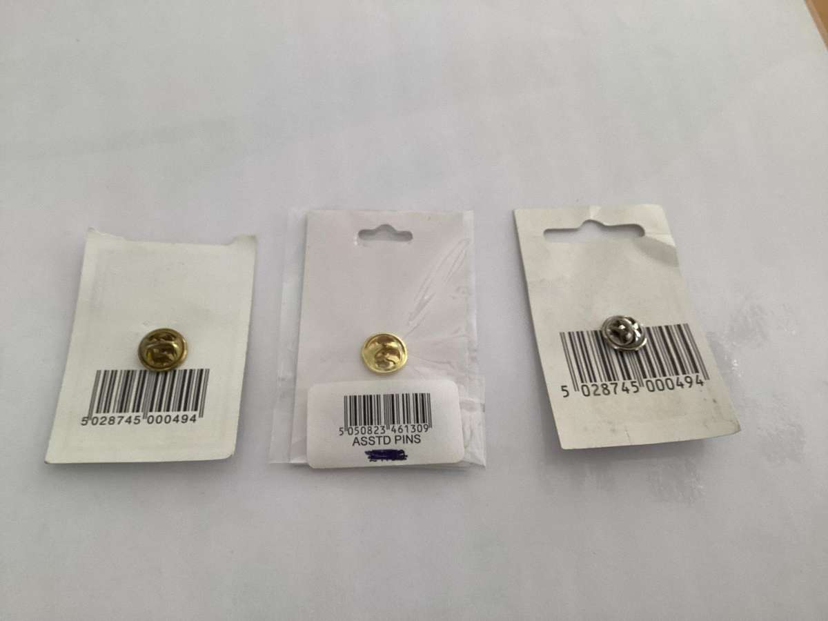 MANX Lapel badges, 3 Collectors pins, genuine as per photos, and purchased on the Isle of Man .