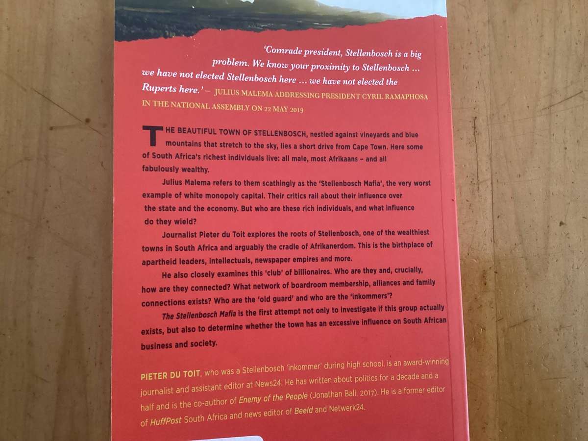 THE STELLENBOSCH MAFIA & STEINHEIST. (Two books for the price of one) VGood condition.