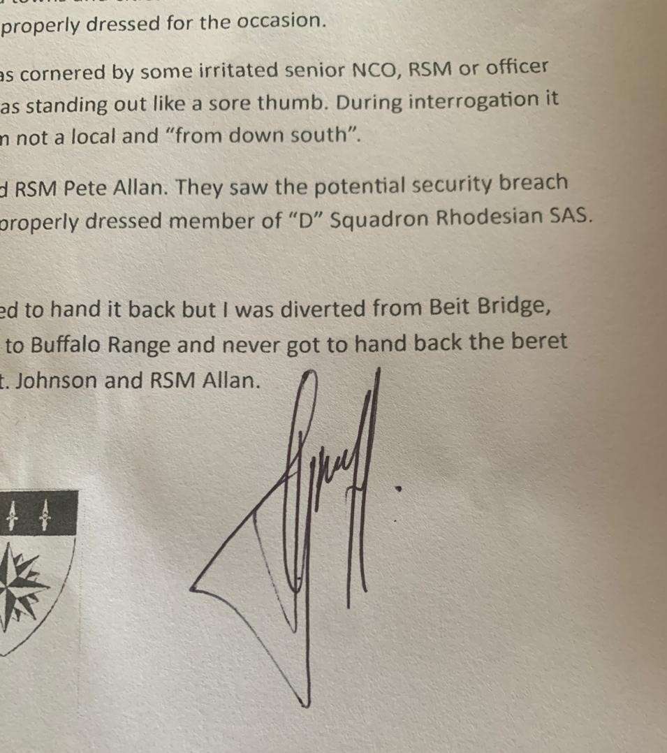 Rhodesian SAS beret and belt: Maj Jack Greeff (Rtrd) HCS, PMM, MMM, DWD - SA Special Forces, Recce