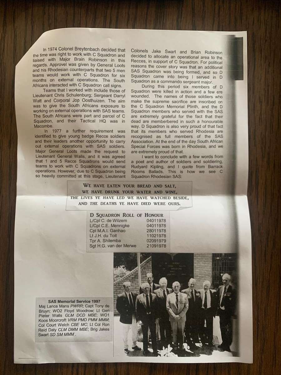 Rhodesian SAS beret and belt: Maj Jack Greeff (Rtrd) HCS, PMM, MMM, DWD - SA Special Forces, Recce