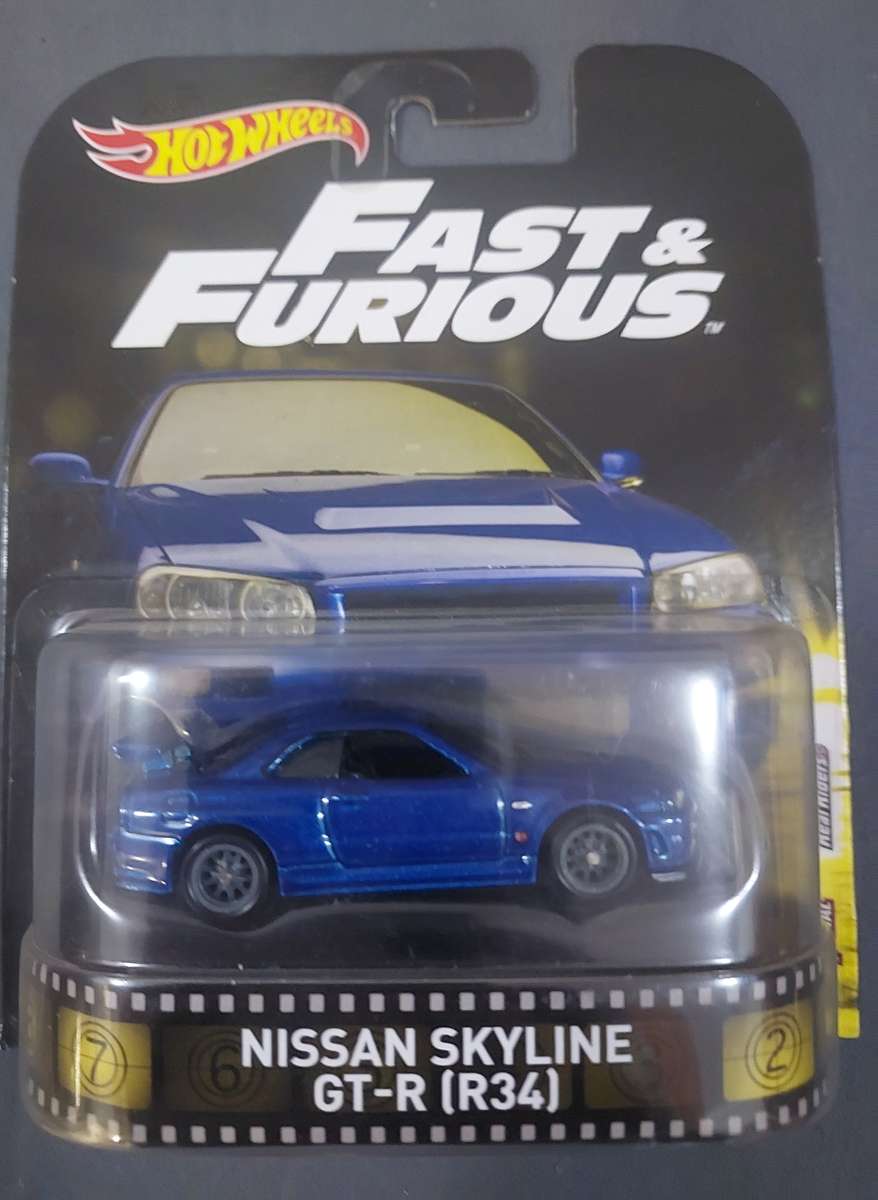 HOT WHEELS RETRO NISSAN SKYLINE GT-R (R34) - FAST & FURIOUS
