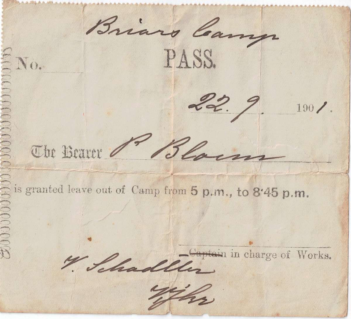 Anglo-Boer War Collection of SJP Bloem (ZARP)