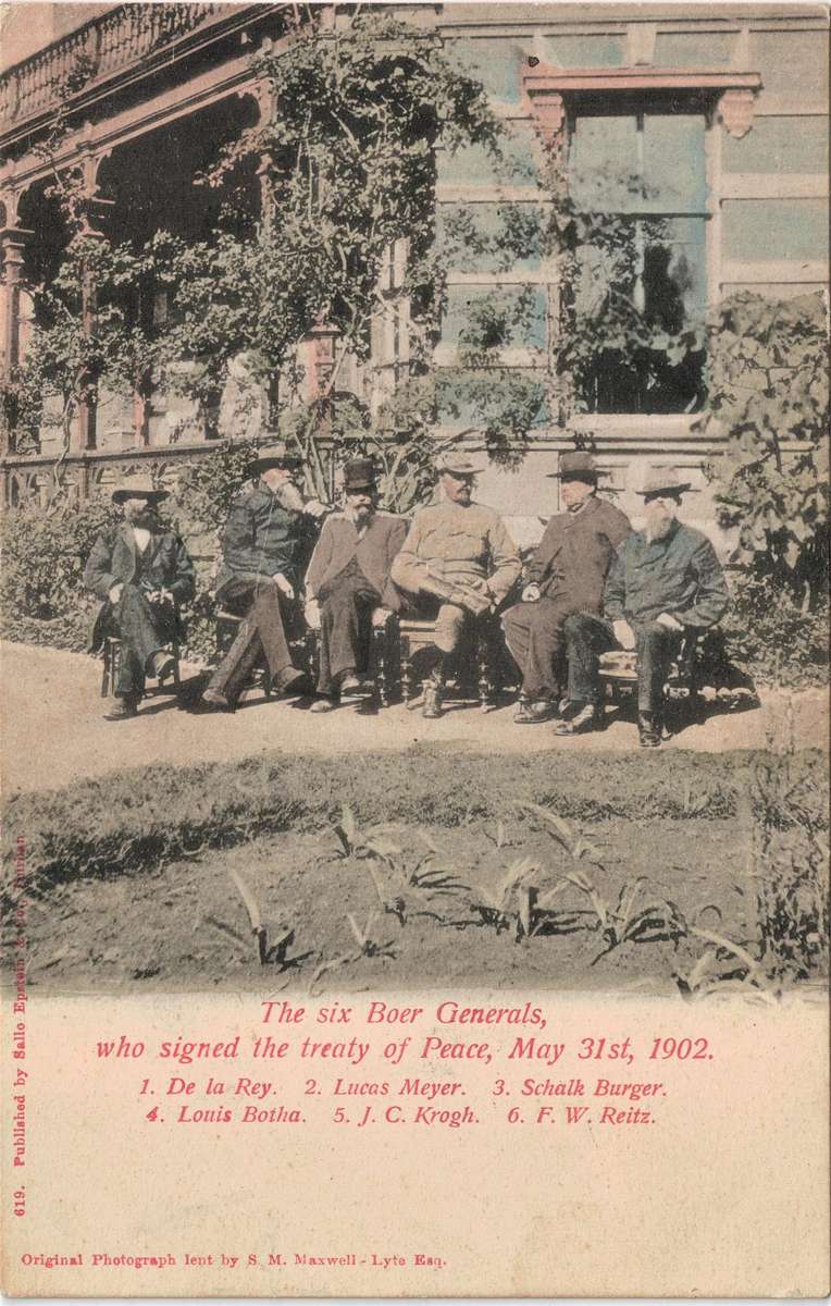 RPPC The six Boer Generals, who Signed the Treaty of Peace, May 31st, 1902