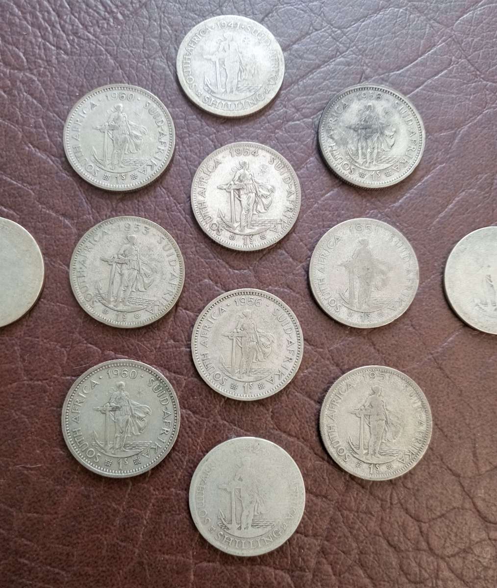 Collection of Union 1 Shilling Silver Coins