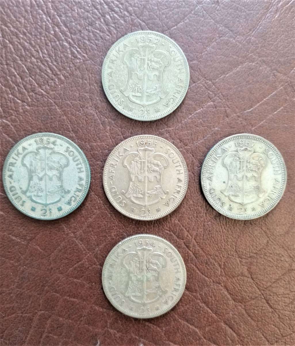 Collection of Union 2 Shillings Silver Coins