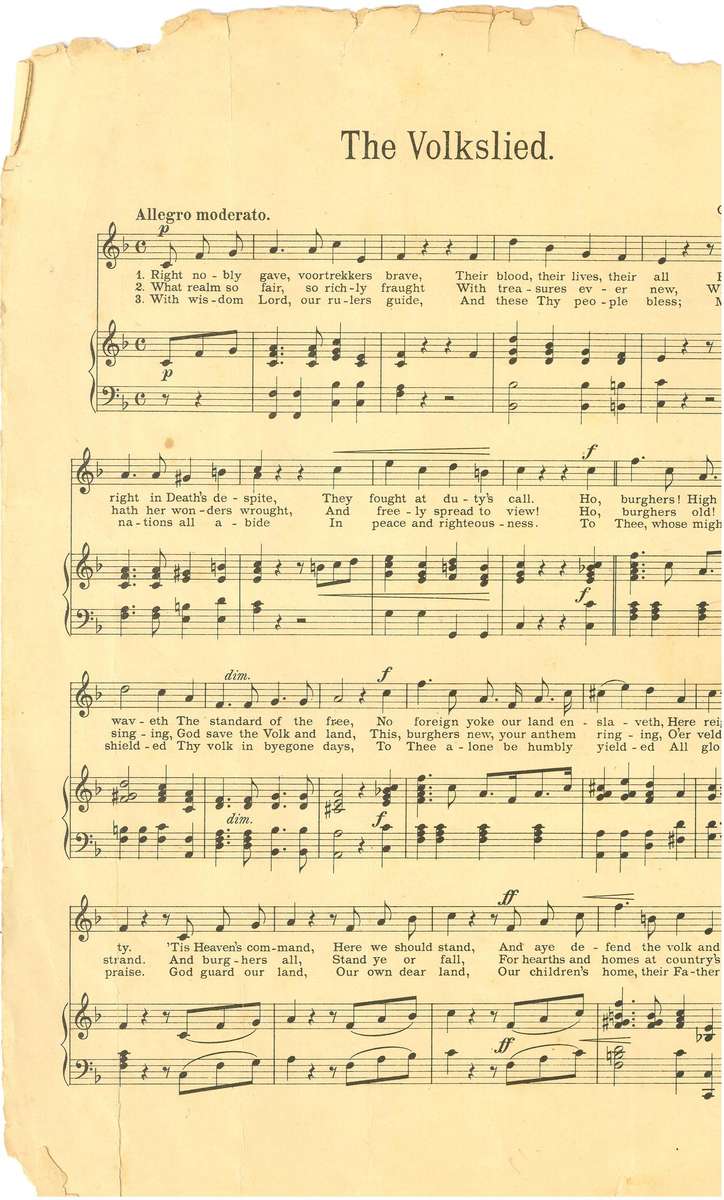 1897 Transvaal Volkslied - National Hymn of the South African Republic