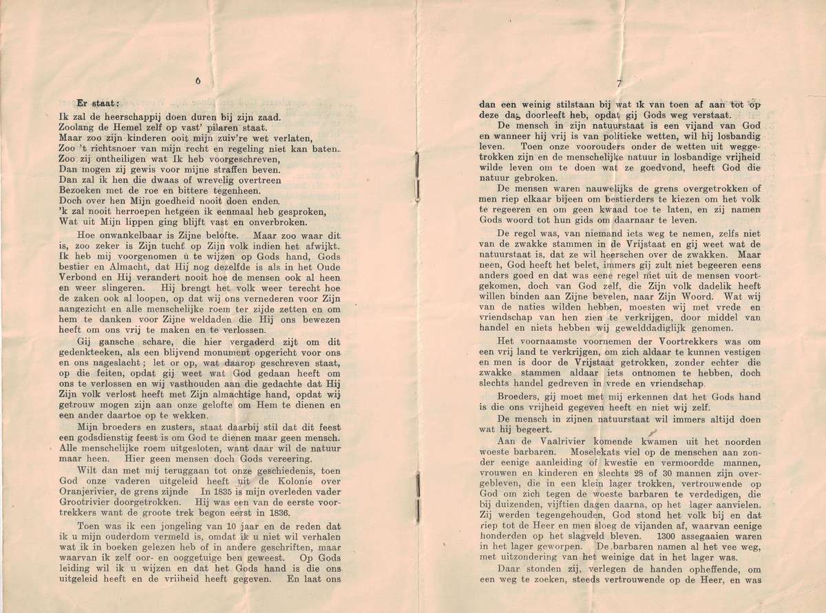 AANSPRAAK VAN ZHEd. S. J. P. KRUGER, Staatspresident op Dingaansdag, 16 December 1896