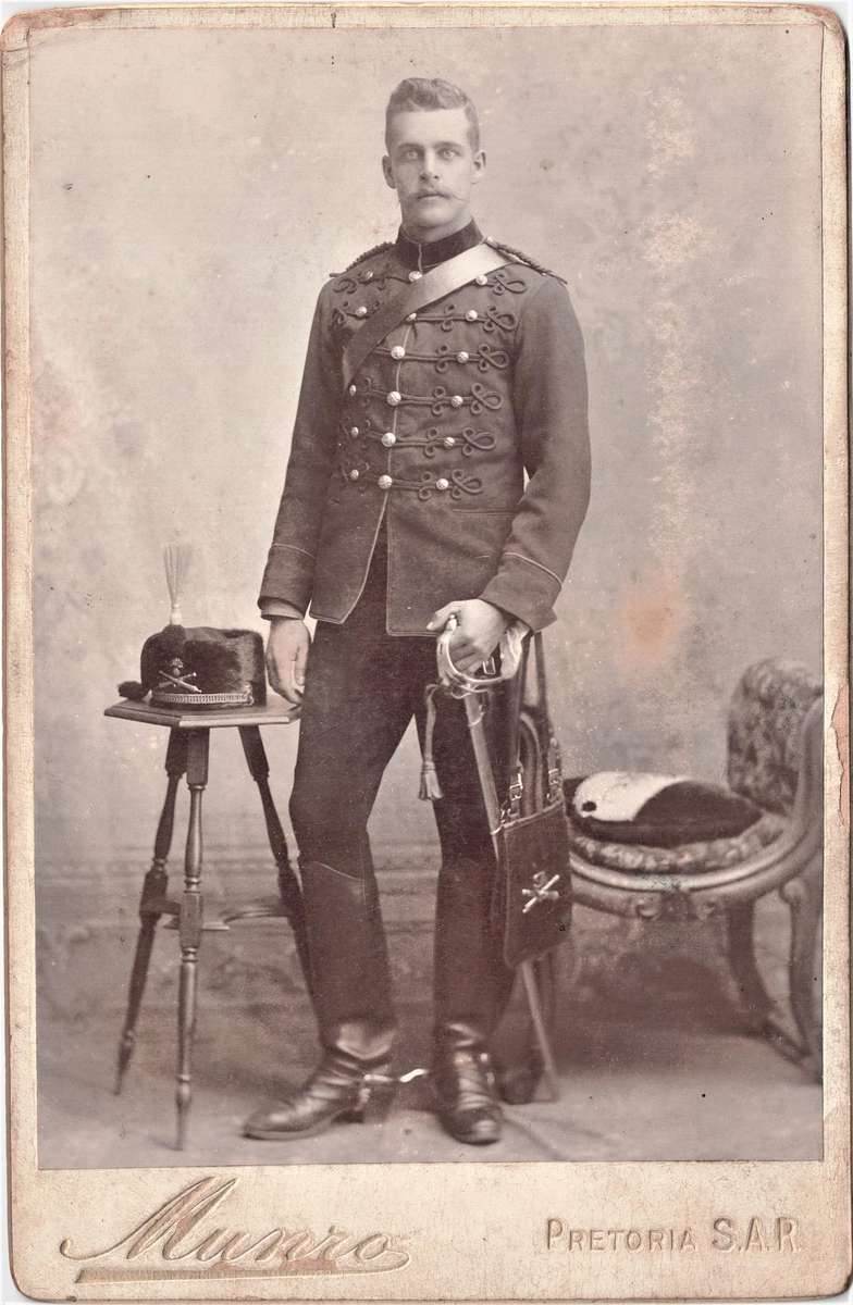Cabinet Card of a ZAR State Artillerist in Full Dress Uniform