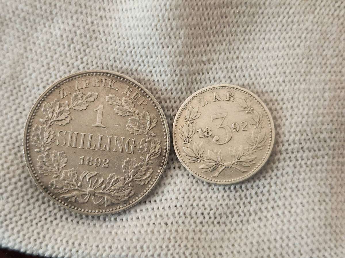 1892 ZAR 1 SHILLING &3D COMBO