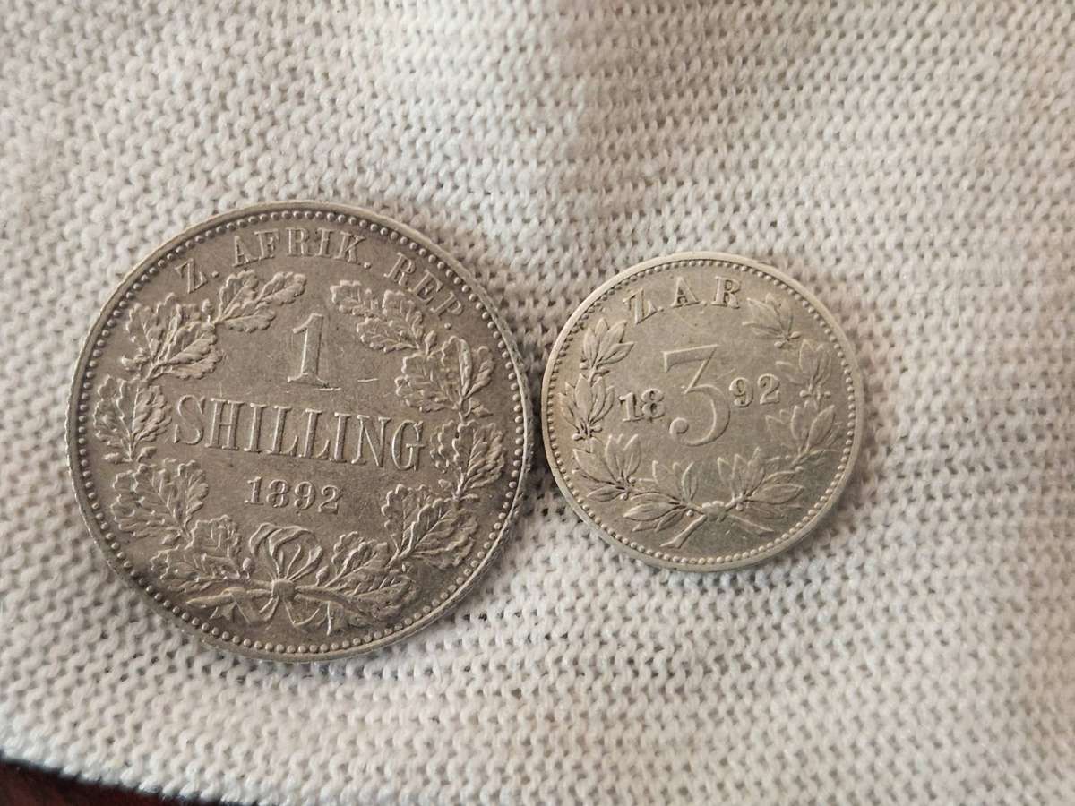 1892 ZAR 1 SHILLING &3D COMBO