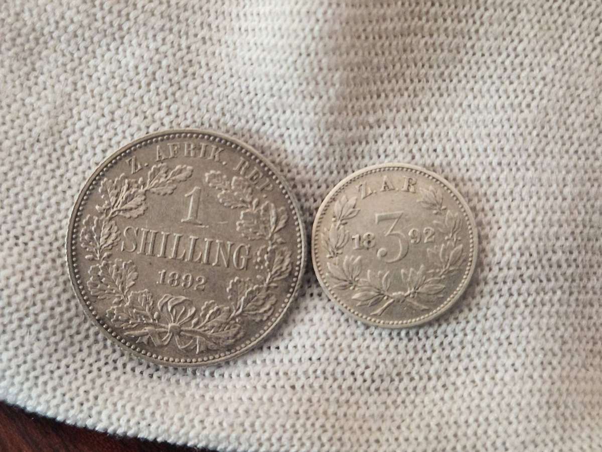 1892 ZAR 1 SHILLING &3D COMBO