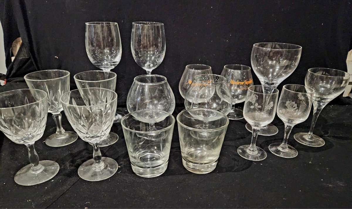 Glass lot 16 ( 8 x doubles ) CRYSTAL /CUTGLASS