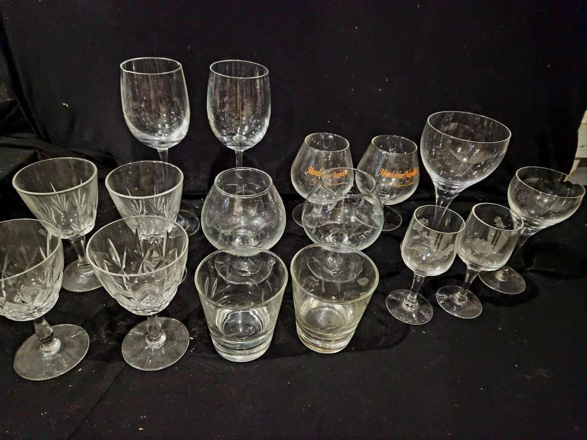 Glass lot 16 ( 8 x doubles ) CRYSTAL /CUTGLASS