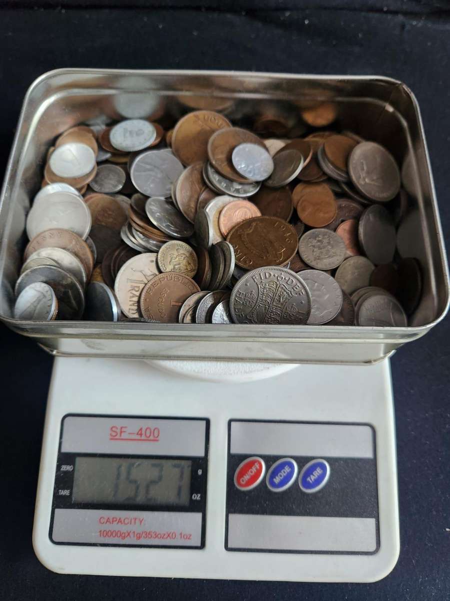 MIX LOT OF COINS ( SA + INTERNATIONAL ) 1, 5 KG