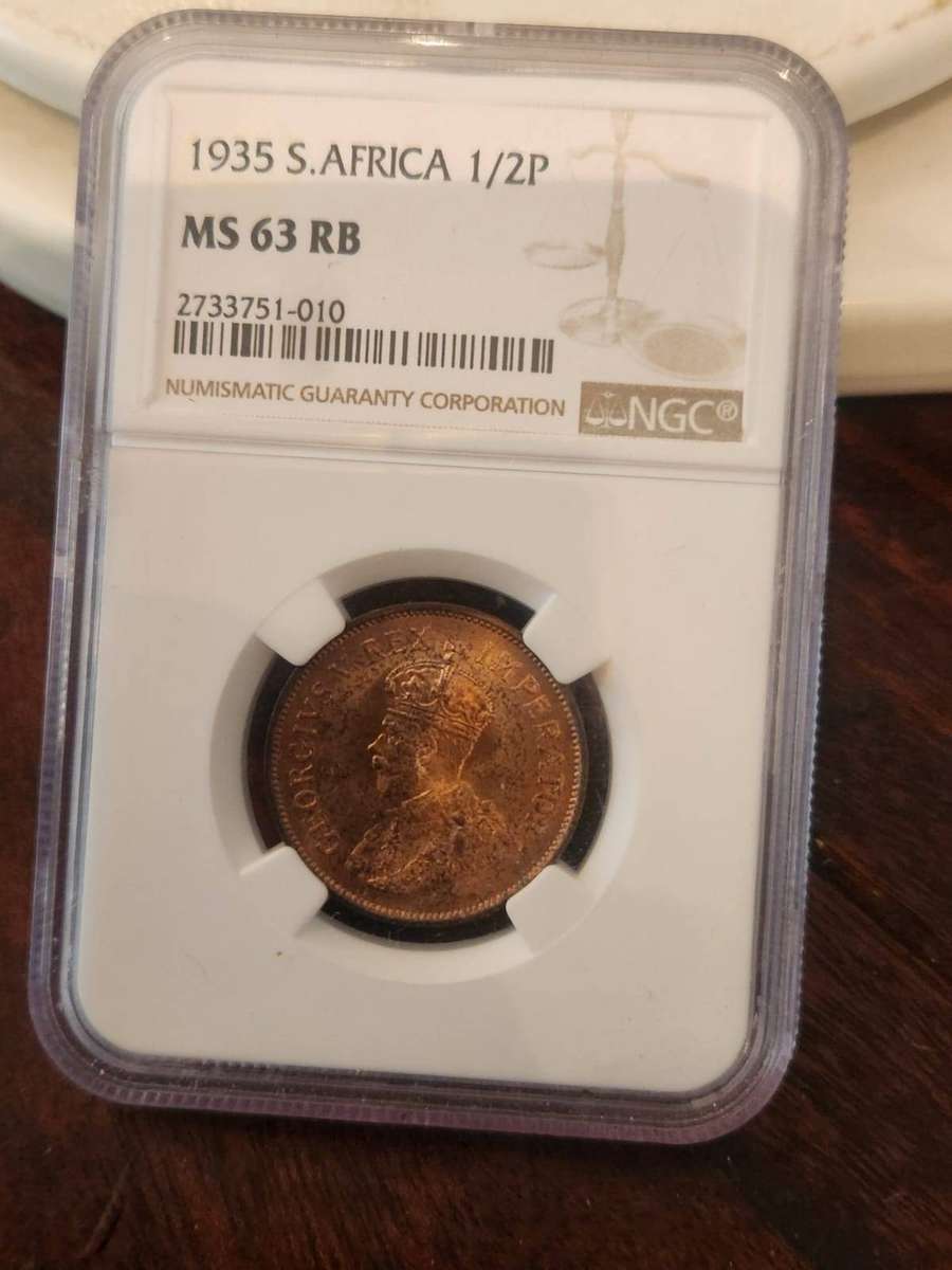 1935 UNION HALF PENNY MS 63 RB