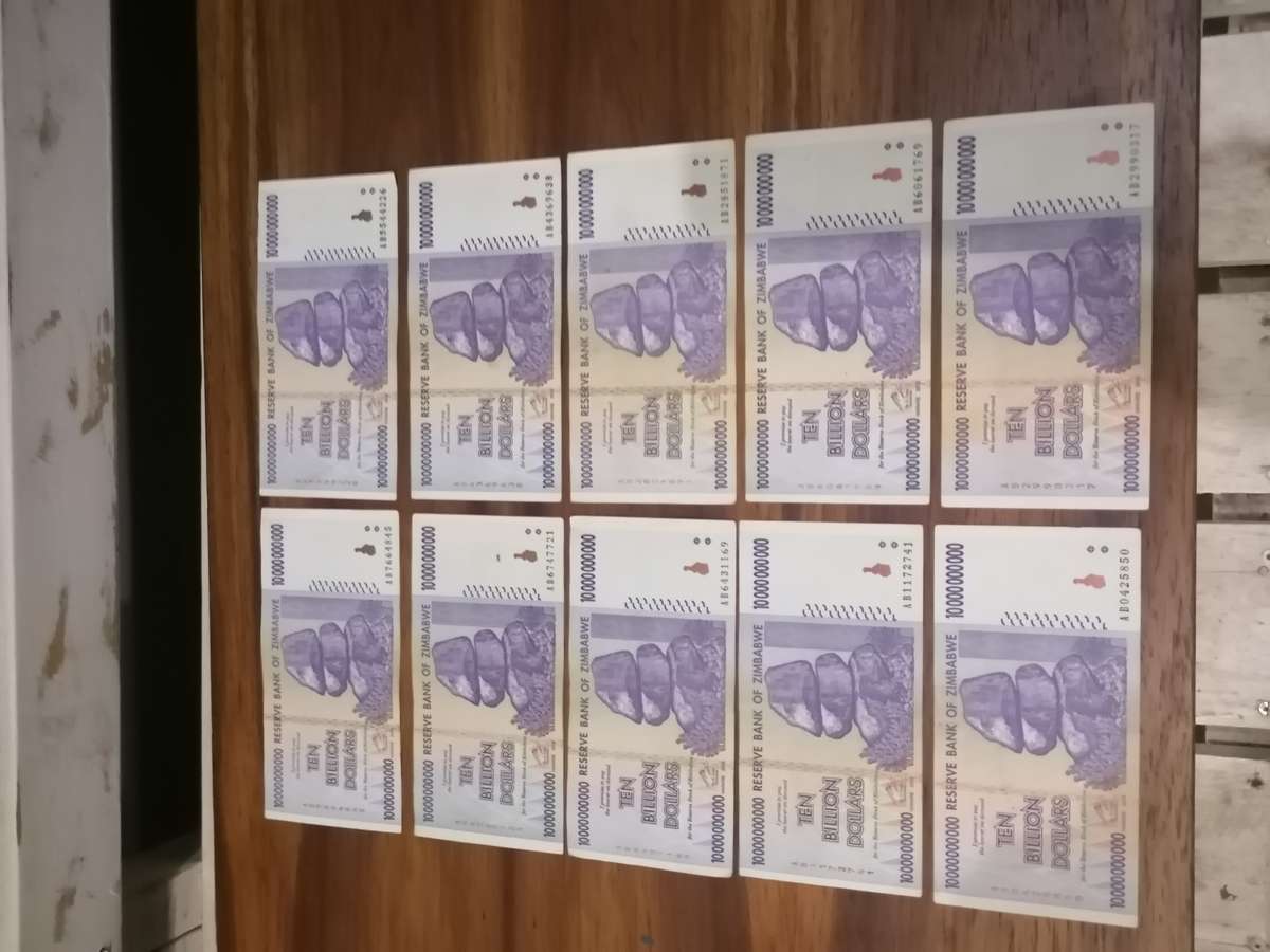 10 x 10 BILLION ZIMBABWE dollars