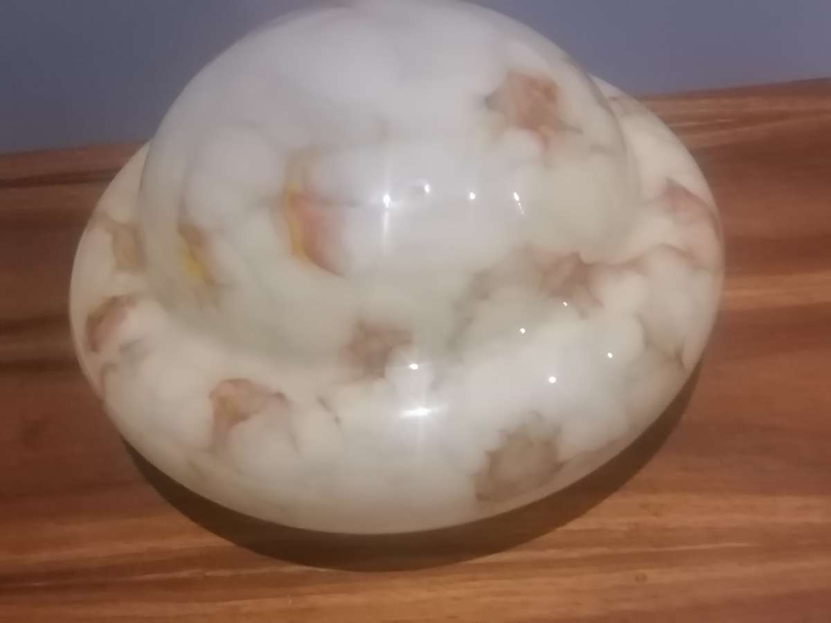 VINTAGE ART DECO MARBLE GLASS LAMP LIGHT SHADE