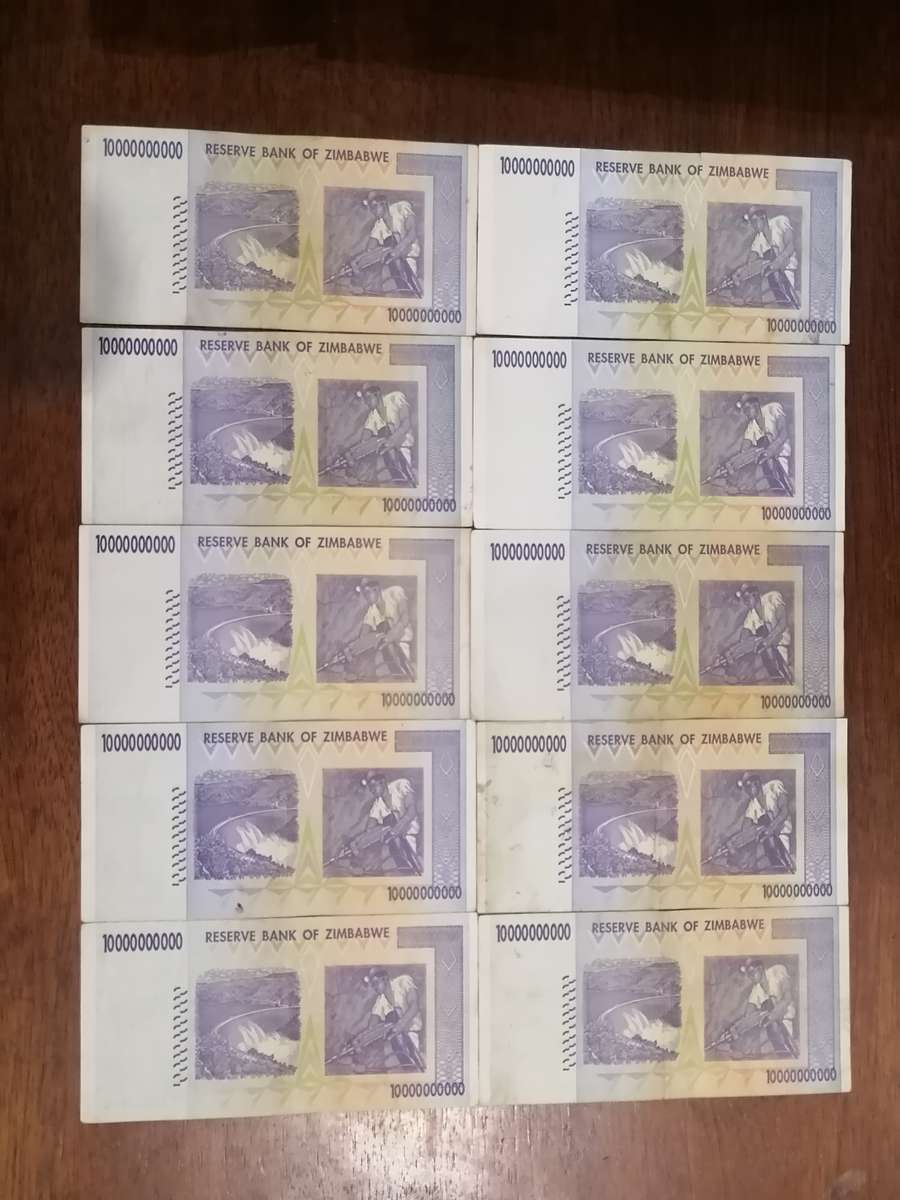 10 x TEN BILLION ZIMBABWE DOLLARS