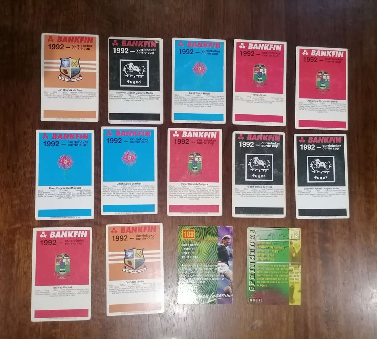 14 x Collectable Rugby cards