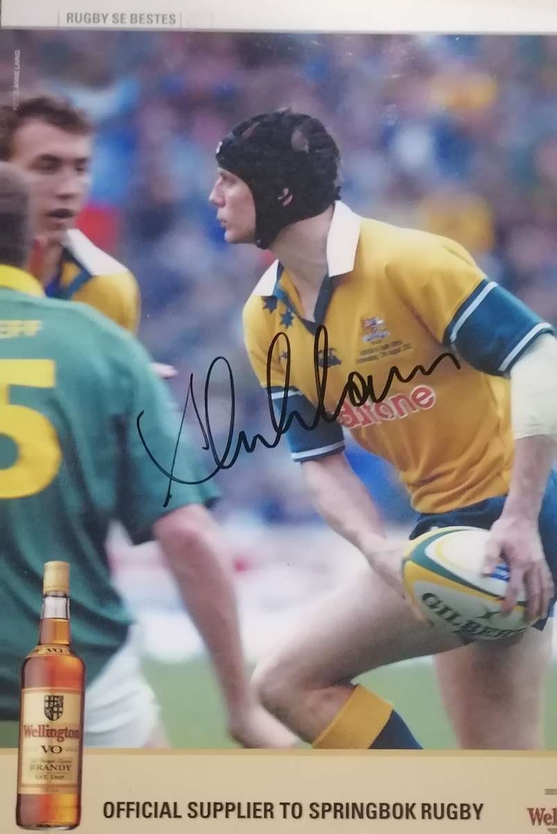 5 X ORIGINAL HAND SIGHNED RUGBY PLAYER PICS