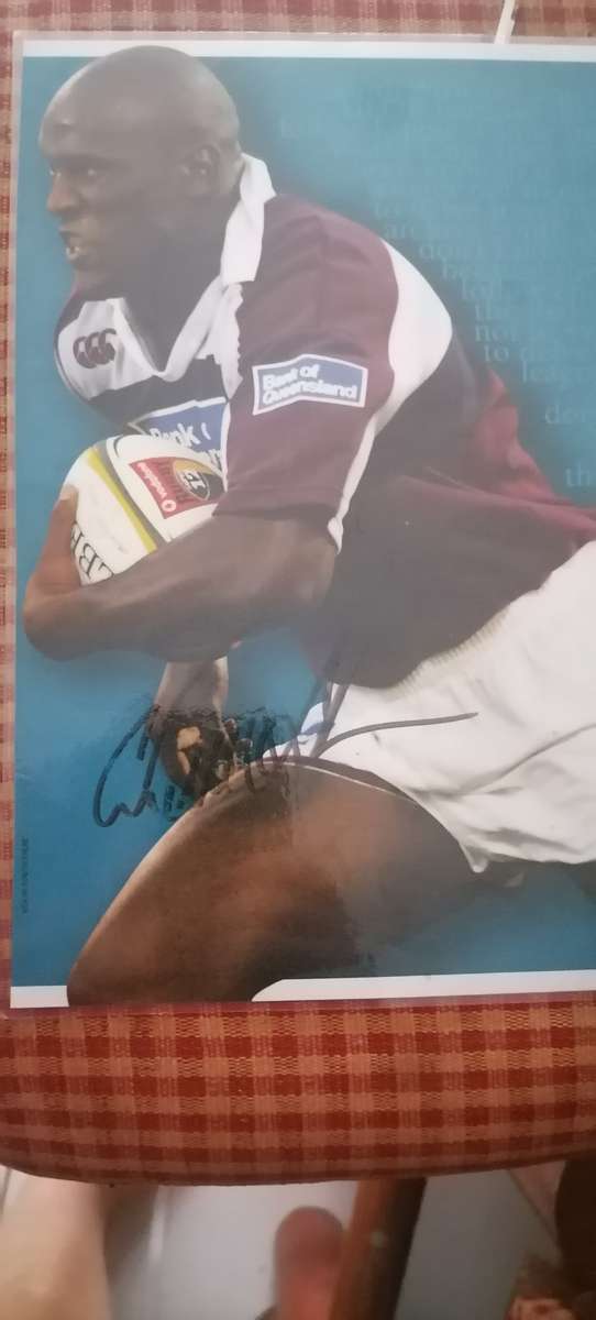 5 X ORIGINAL HAND SIGHNED RUGBY PLAYER PICS