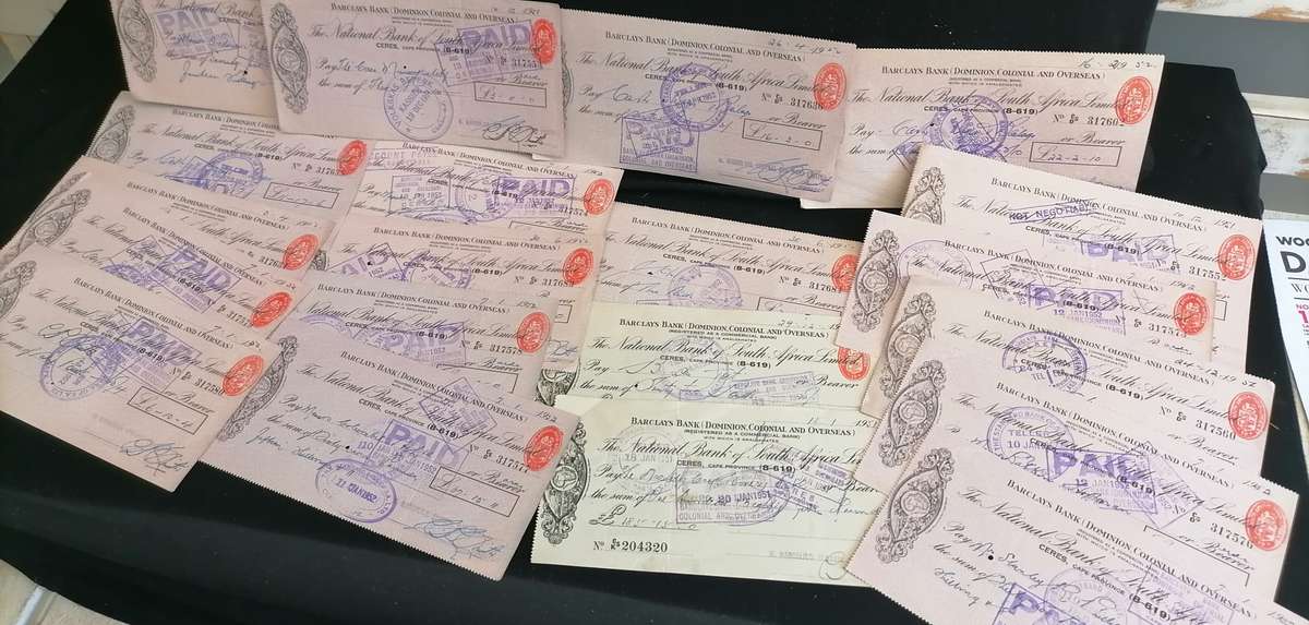 20x BARCLAYS BANK OF SA USED TJEKS 1950,s