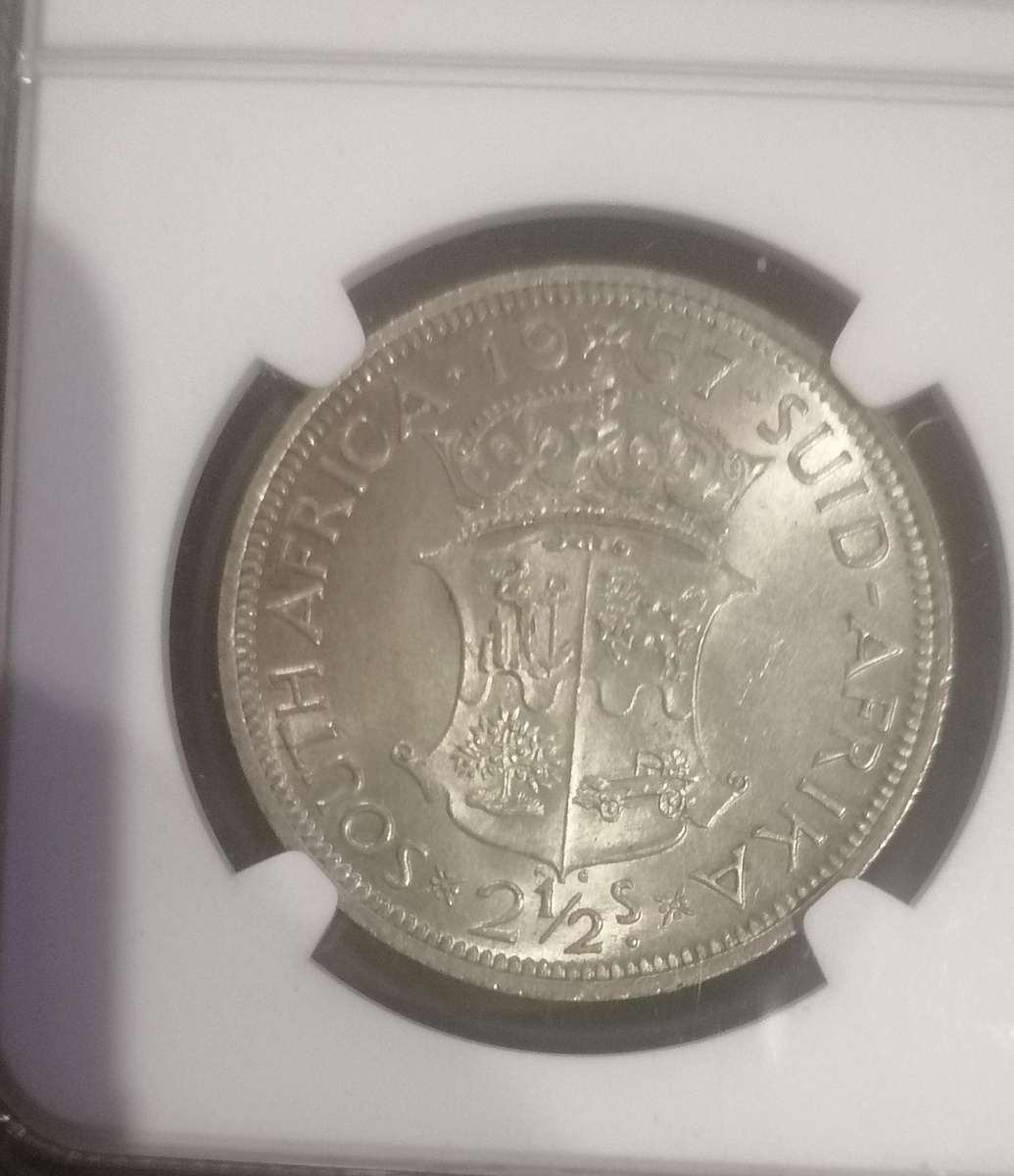 1957 UNION HALFCROWN UNC details