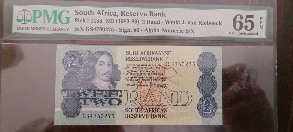 PMG GRADED SA R2 BANKNOTE