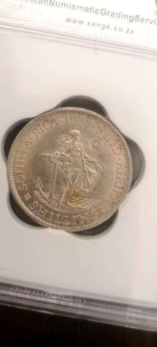 1938 UNION 1 SHILLING MS 63