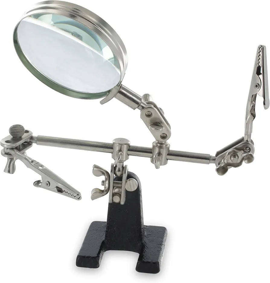 HELPING HANDS MAGNIFIER WITH CLAMPS(ADJUSTABLE, BENDABLE)